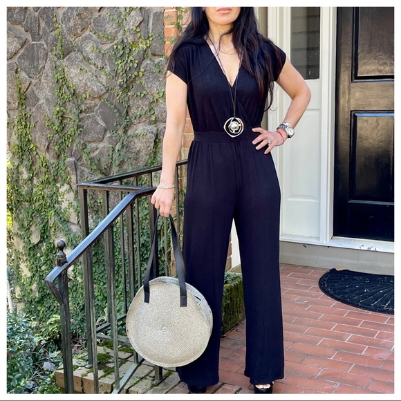 Black wide leg jumpsuit - Picture 2 of 4